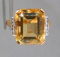 Vintage Beautiful Citrine And Diamond Cocktail Ring Vintage Beautiful Citrine And Diamond Cocktail Ring
